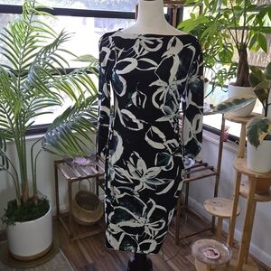 Lauren Ralph Lauren Floral Sheath Dress Size 8 Black
